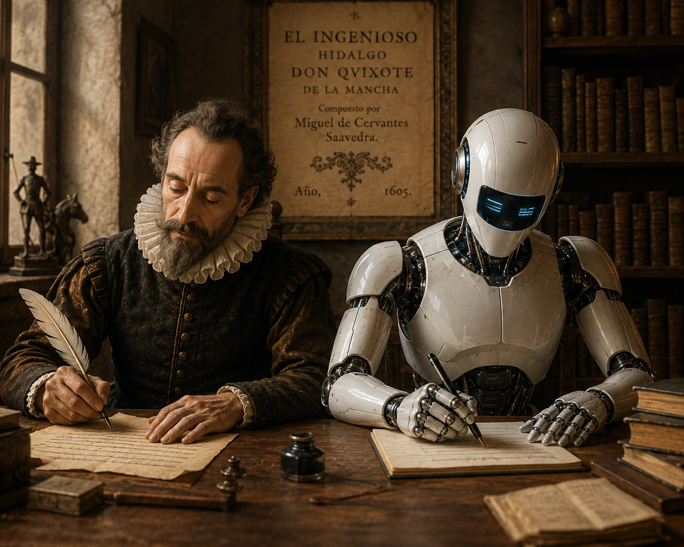 Cervantes y robot
